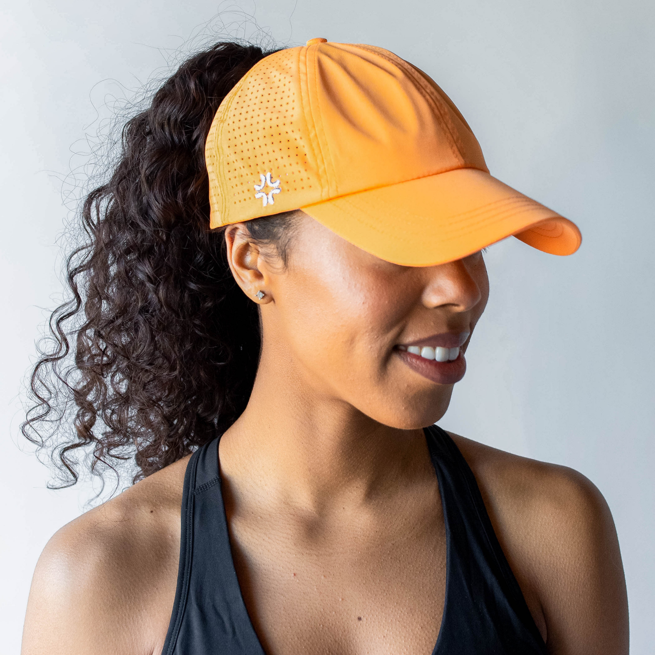 Ponytail hat, Sun Goddess, Tangerine, UPF 50+ - VIMHUE