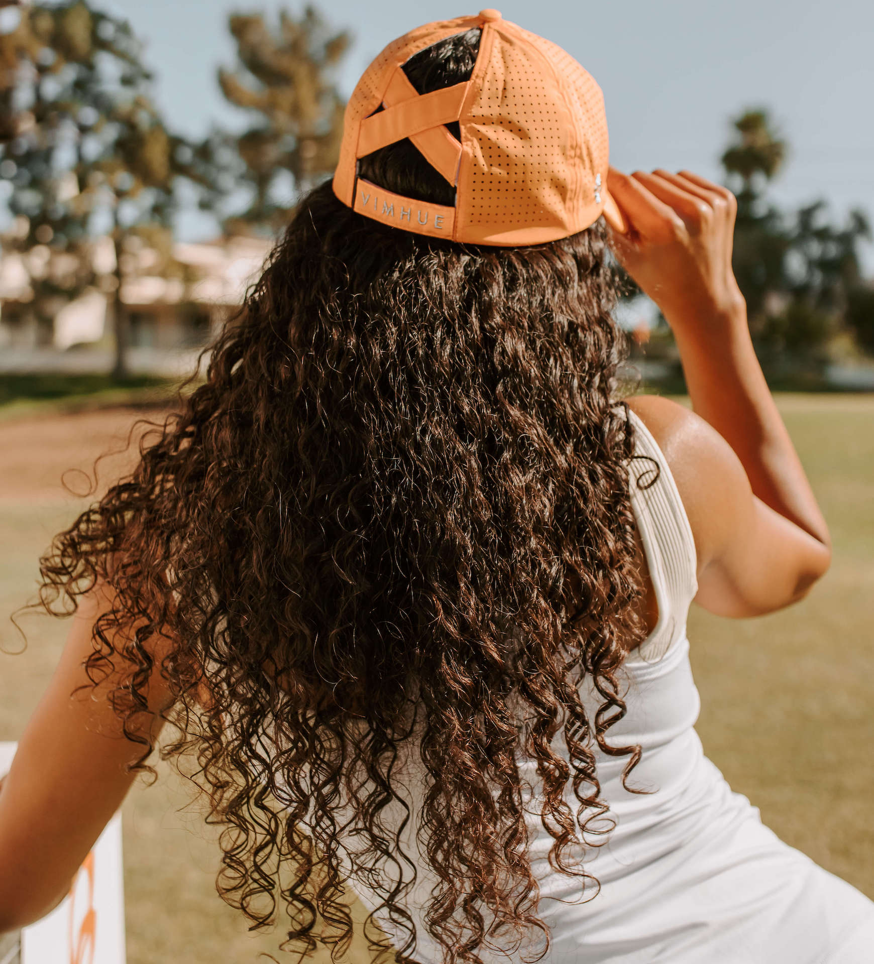 Ponytail hat, X-boyfriend, Tangerine, UPF50+ - VIMHUE