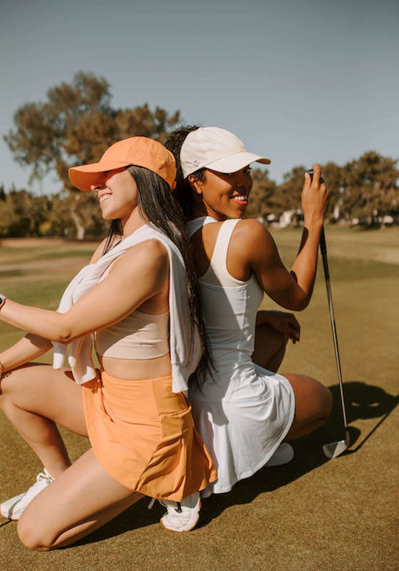 Ponytail hat, Sun Goddess, Tangerine, UPF 50+ - VIMHUE