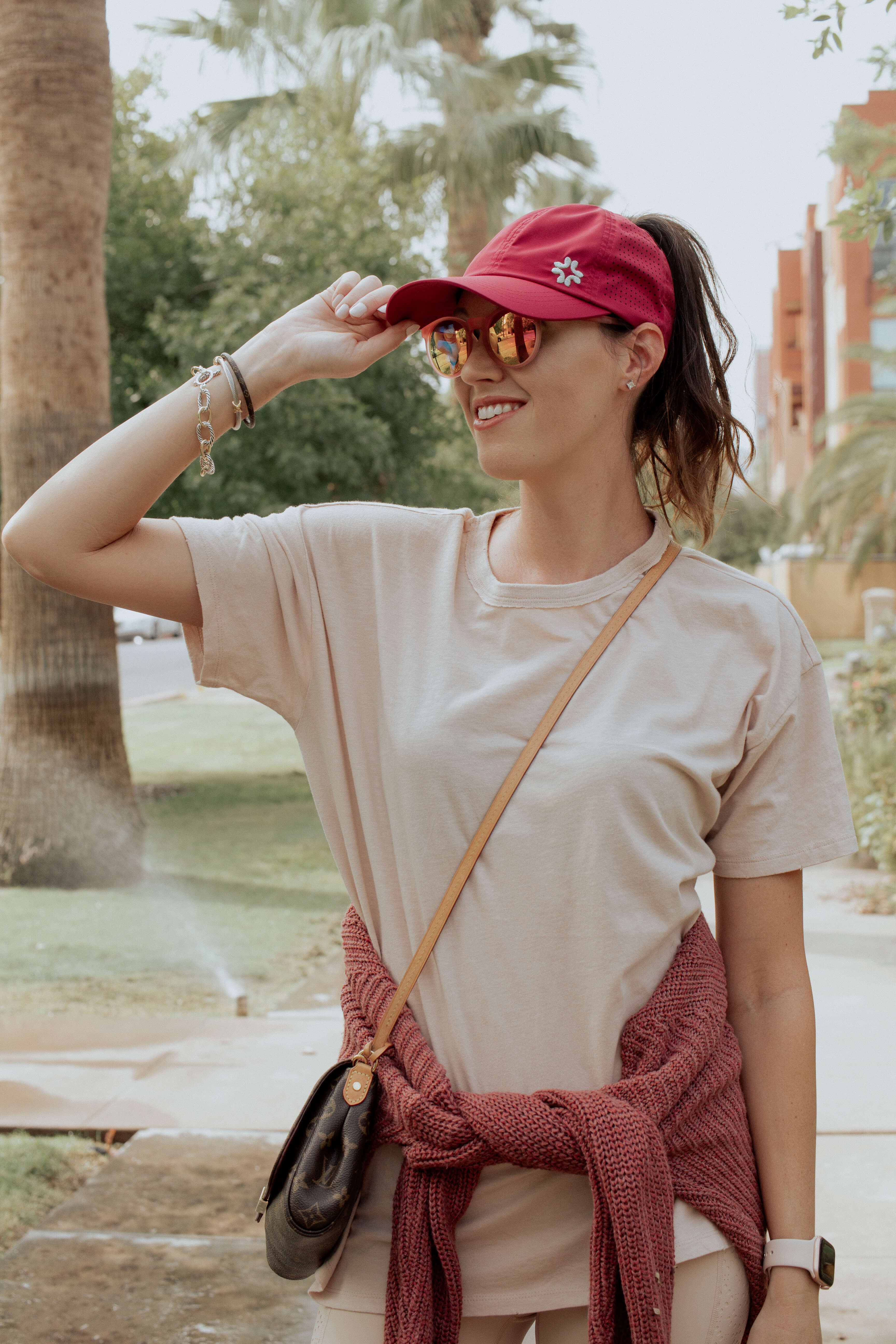 Ponytail hat, X-Boyfriend, Raspberry, UPF 50+ - VIMHUE