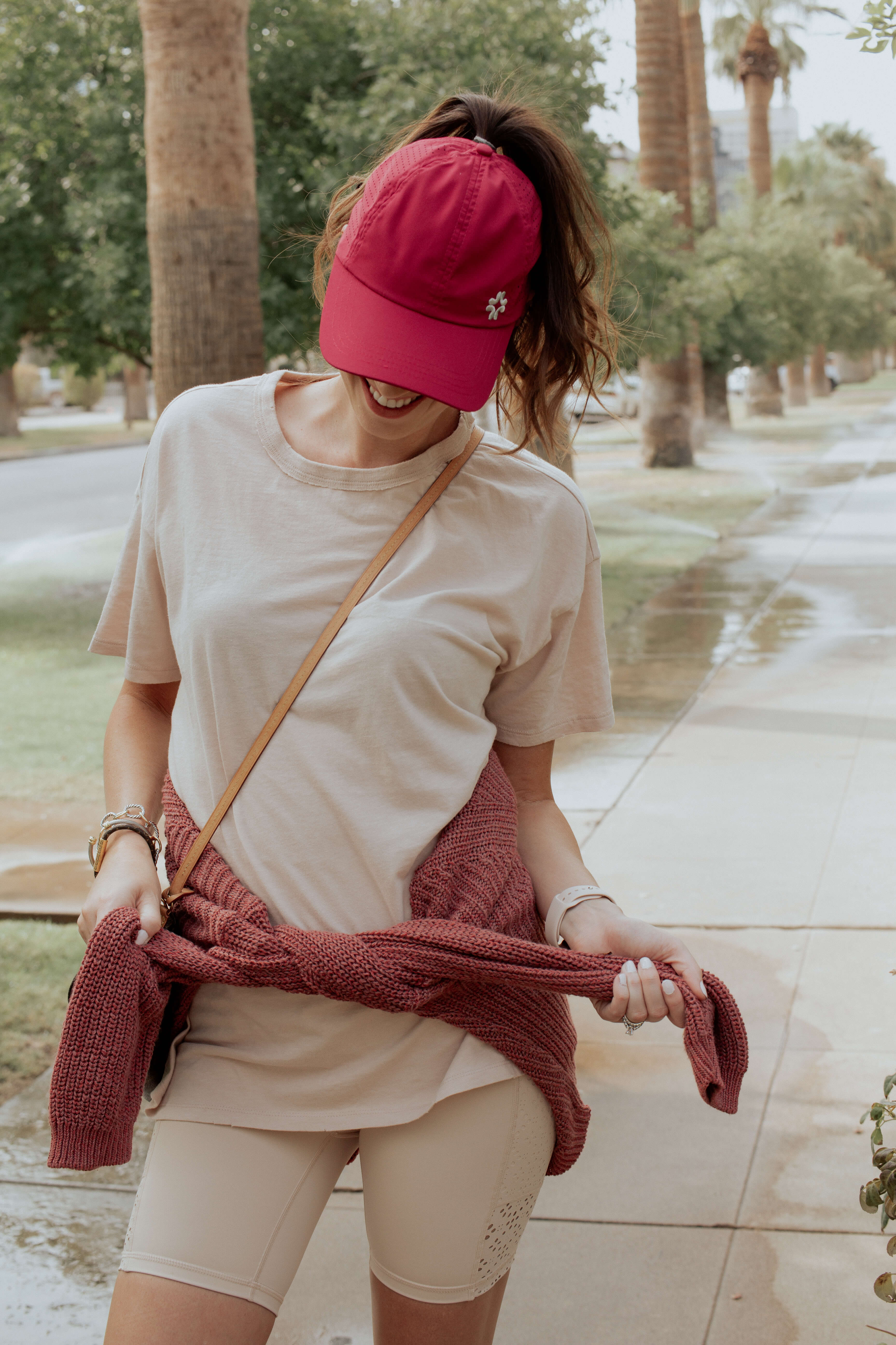 Ponytail hat, X-Boyfriend, Raspberry, UPF 50+ - VIMHUE