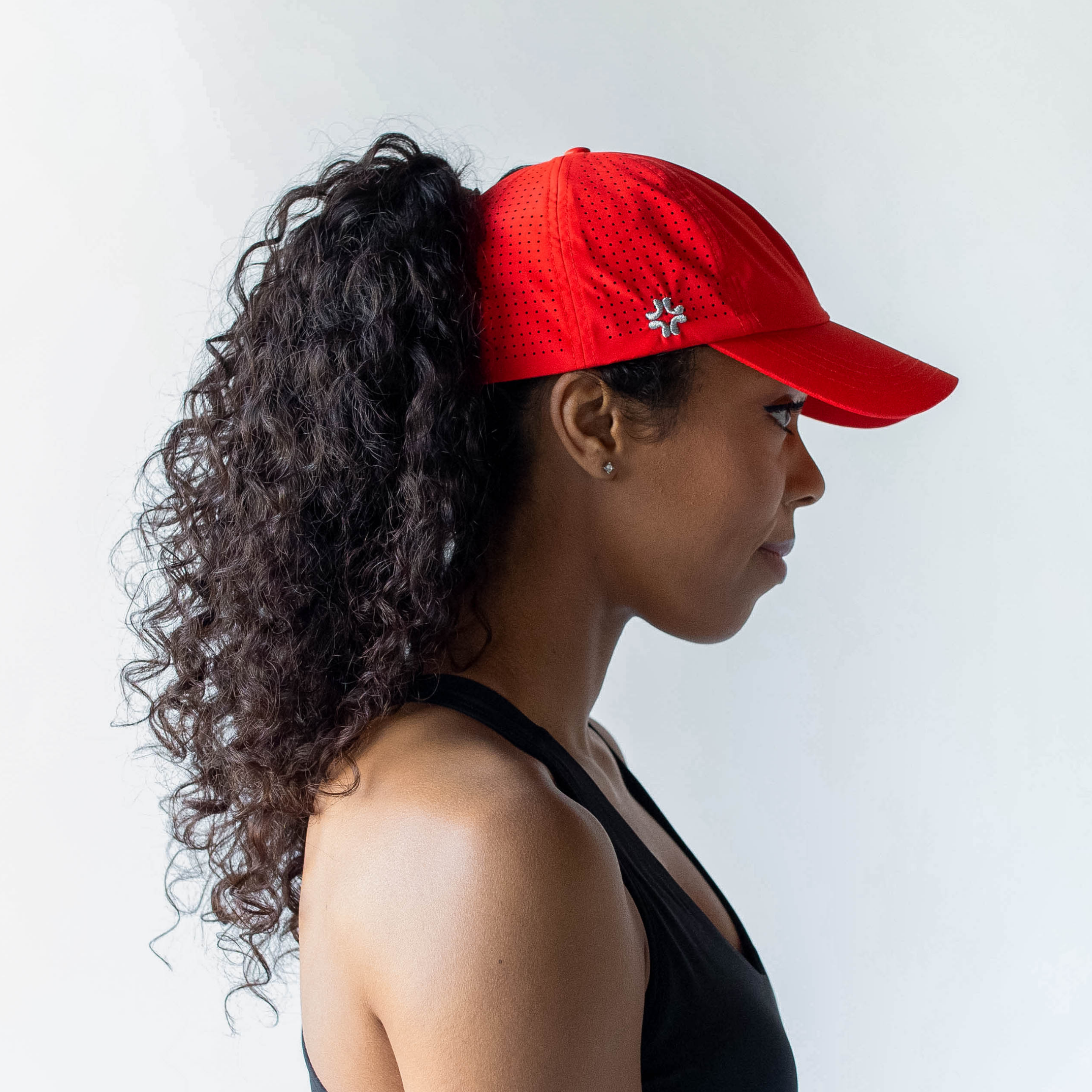 Ponytail hat, Sun Goddess, Nautical Red, UPF 50+ - VIMHUE