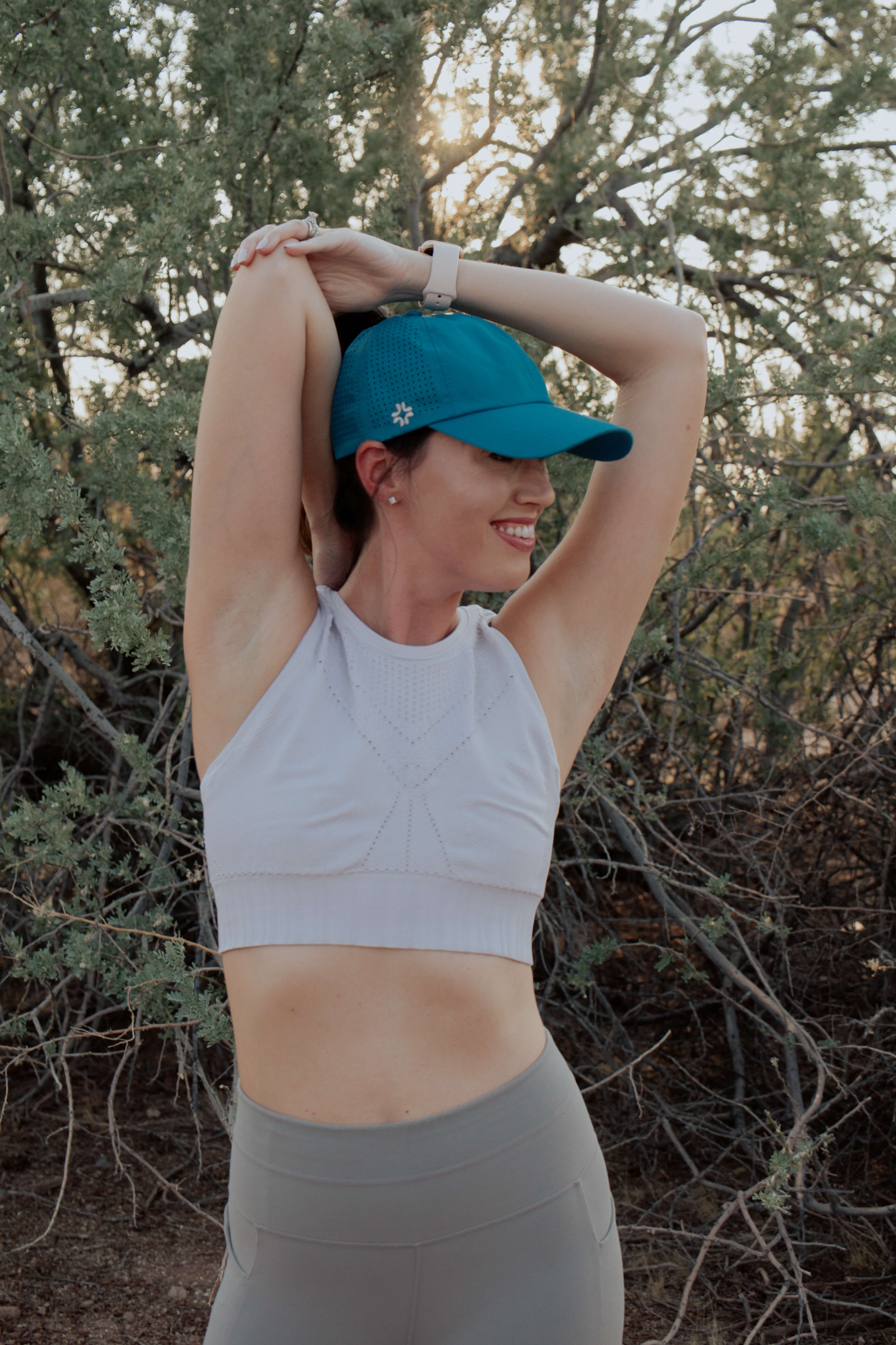 Ponytail hat, Sun Goddess, Aqua, UPF 50+ - VIMHUE
